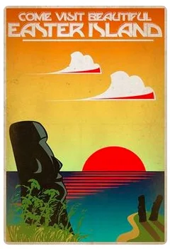 

Easter Island Chile Travel Tour Retro Vintage Poster Canvas Painting DIY Wall Paper Posters Home Decor Gift