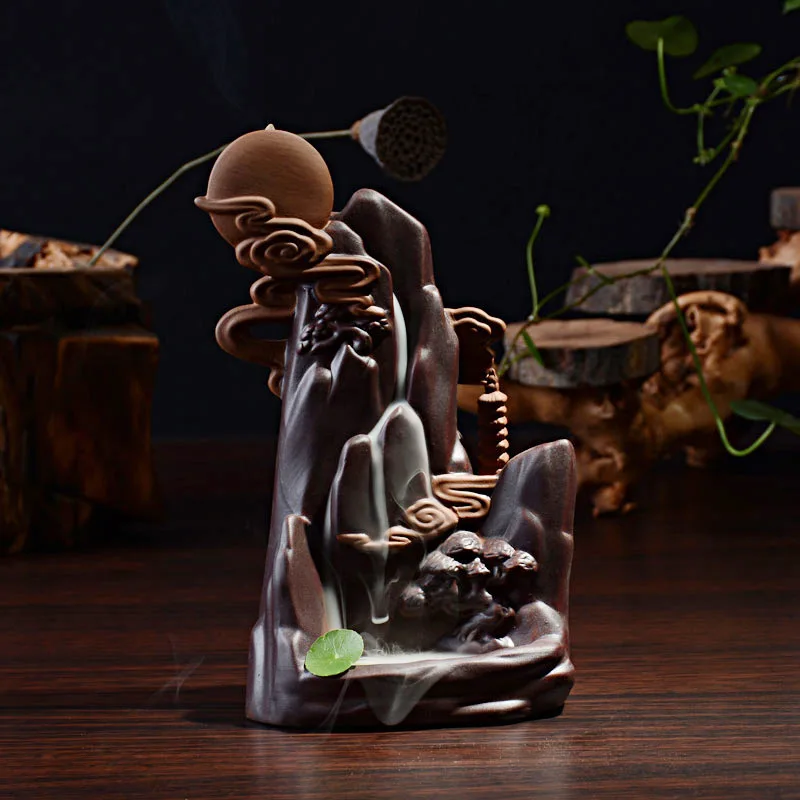 Free Shipping Home Decor Ceramic Backflow Cone Incense Burner Living