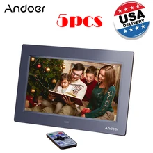 США сток Andoer цифровая фоторамка 10 ''HD TFT-LCD 1024*600 будильник фильм плеер MP4 цифровая рамка с удаленным настольным компьютером