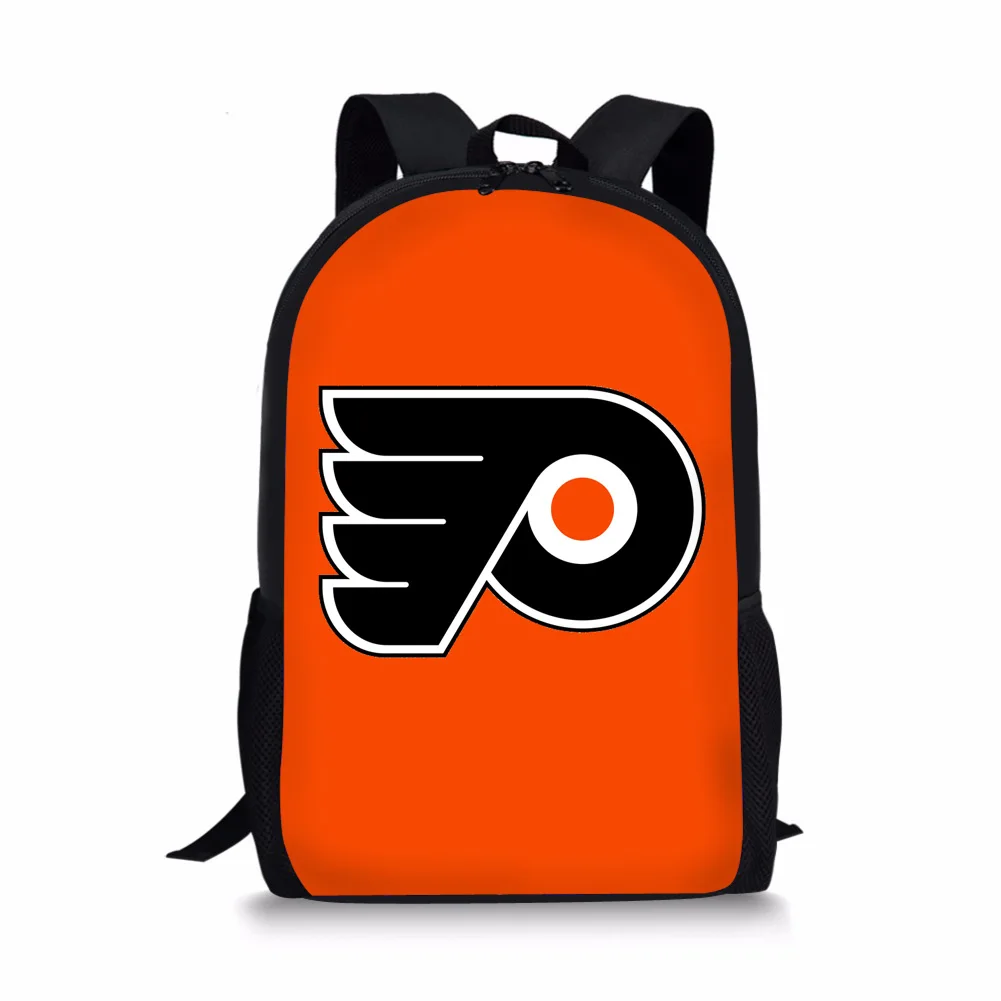 

THINK Kids Bookpack Philadelphia Flyers Printing School Backpack for Teenagers 16 inch Large Capacity Children School Bag Custom