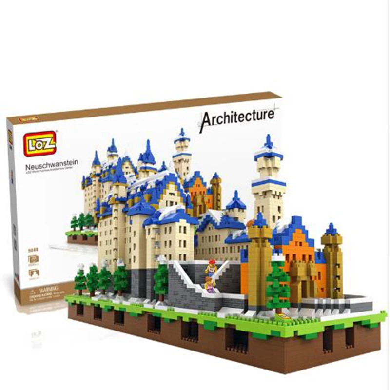 

LOZ Diamond Blocks Architecture Toys Schloss Neuschwanstein Castle Model New Swan Stone Castle Blocks Building Set Bricks 9049