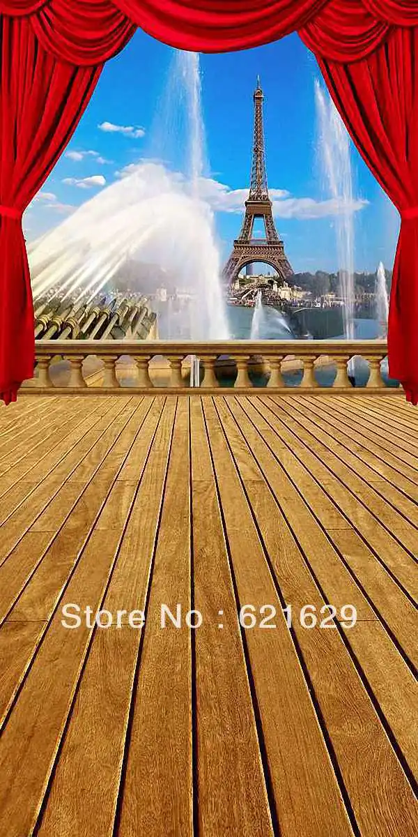 

Beautiful fountain 10'x20' CP Computer-painted Scenic Photography Background Photo Studio Backdrop ZJZ-038