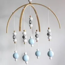 Детские погремушки, передвижные игрушки, деревянные бусины, детская кроватка, игрушка, кровать, Висячие колокольчики для новорожденных, колокольчики, скандинавские украшения детской комнаты, реквизит для фотосъемки