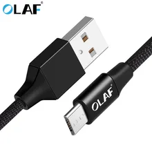 Олаф Micro USB кабель 1 м хлопок плетеный кабель передачи данных для быстрой зарядки Шнур кабель для samsung Xiaomi huawei Android кабели для мобильных телефонов
