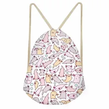 ThiKin/Очаровательная Детская сумка на шнурке с художественным принтом; Модный маленький рюкзак для детей; Повседневная сумка для мальчиков и девочек