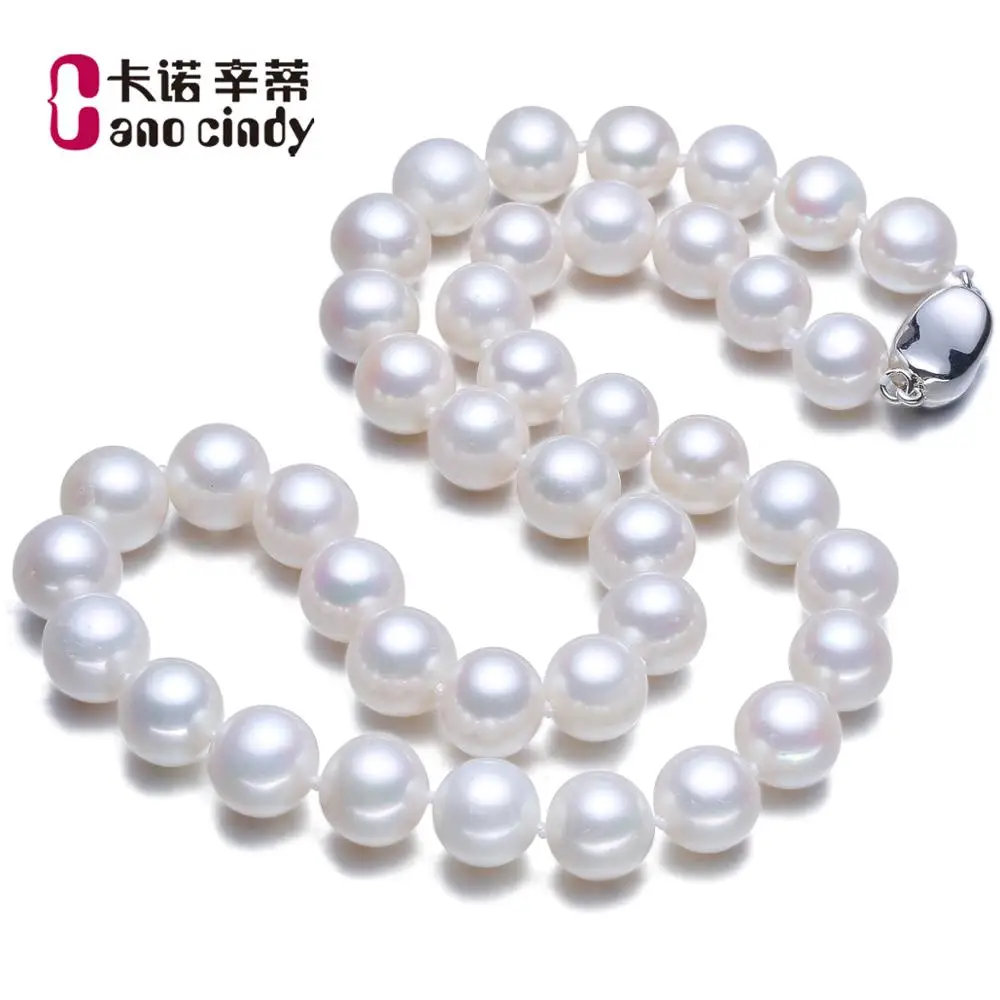 

925 Ms. real natural big Cano Cindy fresh water pearl necklace female 10-11mm round strong light big necklace delivers mother