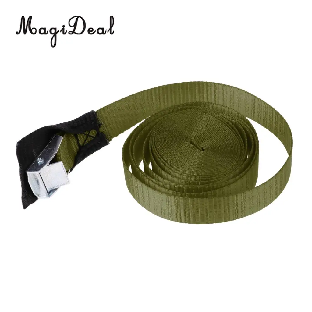 MagiDeal SUP 300cm 25mm Kayak Canoe Tie Down Strap Pack Lash Belt Metal Buckle for Dinghy Surfing Rafting Surfboard Accessory