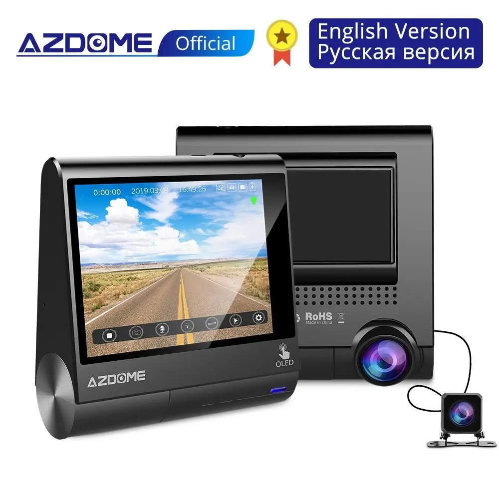 AZDOME M05 мир первый 3 &quotOLED сенсорный экран Автомобильный видеорегистратор