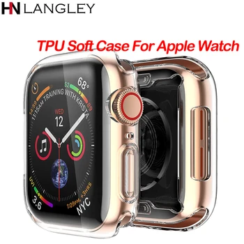 

For Apple Watch Series 4 3 2 1 Clear Case TPU Screen Protector 38/40/42/44 mm Protective High Definition Clear Ultra-Thin Cover