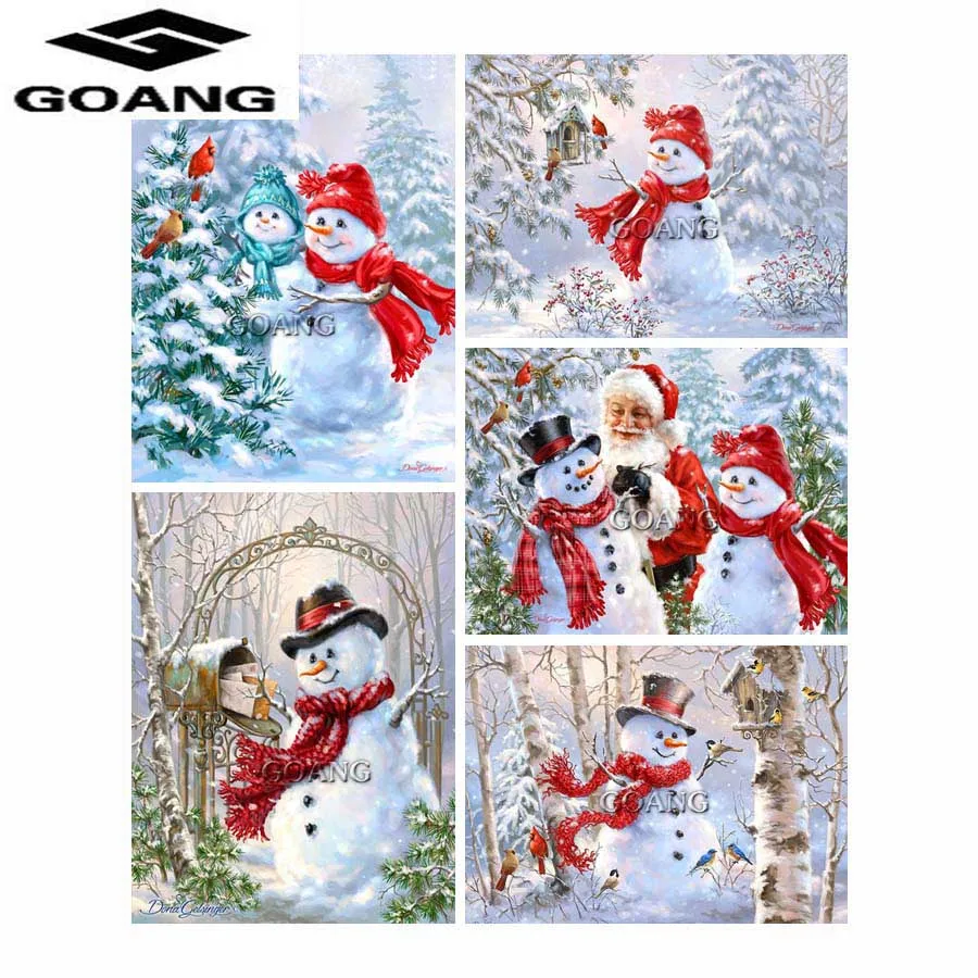 

5d, diy, Diamond Painting,Cross Stitch,diamond embroidery,christmas snowman in winter, Diamond Mosaic, wall sticker,Home Decor