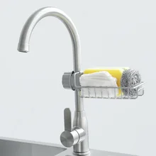 Подвесной стеллаж для хранения из нержавеющей стали для раковины, держатель для хранения губки, кухонный кран, зажим для посуды, зажим для ткани, полка, органайзер для слива