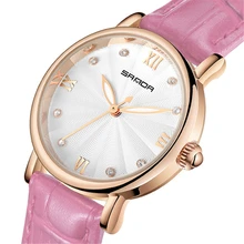 Top Brand watches white face leather band Japan quartz movement fashion women watches dress casual ladies wristwatches SDP222
