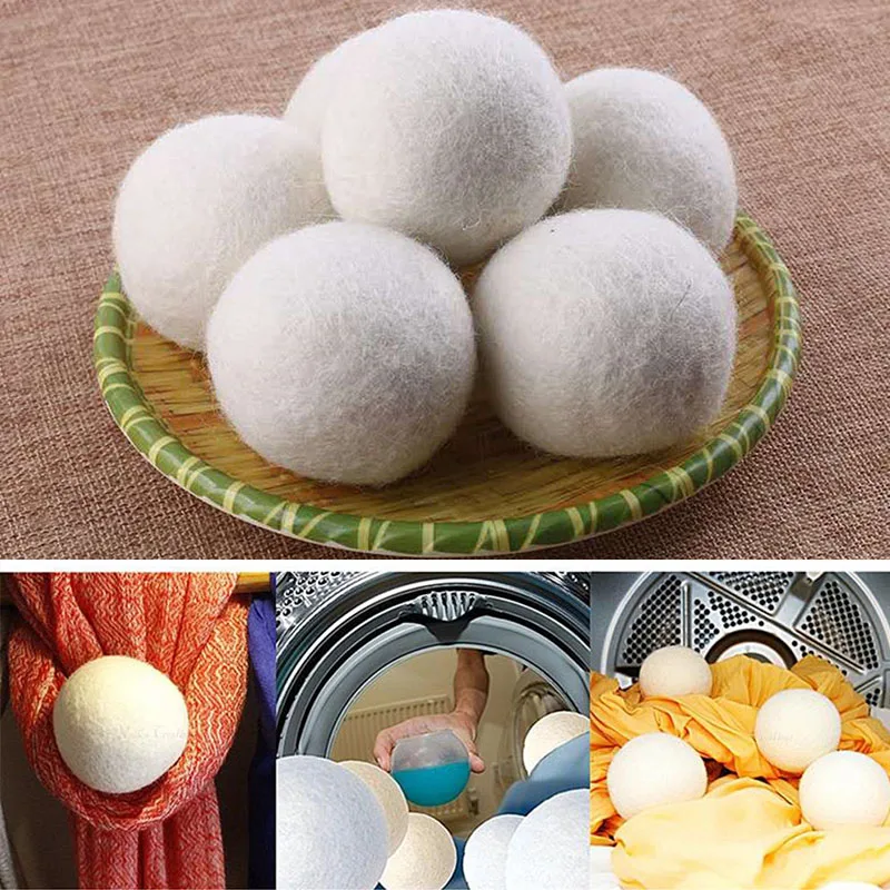 6 шт. моющий шар многоразовый натуральный органический для белья Сушилка для органической шерсти премиум-класса шарики легко обрабатываются
