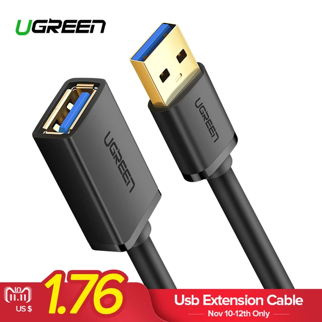 Ugreen USB кабель-удлинитель USB 3,0 кабель для Smart ТВ PS4 Xbox One SSD USB3.0 2,0 к Extender данных шнур Mini USB кабель-удлинитель
