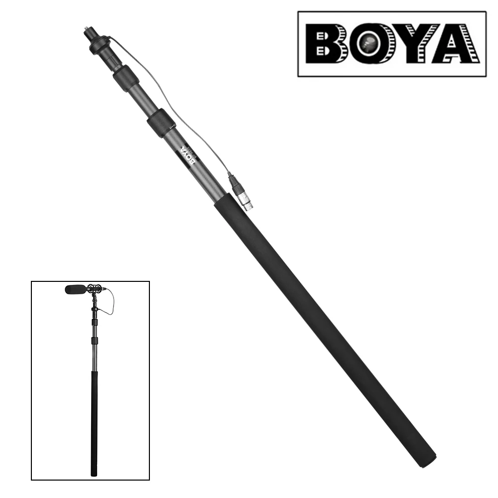 Boya BY-PB25 из углеродного волокна микрофон бумпулы с внутренним XLR кабелем 1 м(3,3 ') до 2,5 м(8,2') микро бум полюс