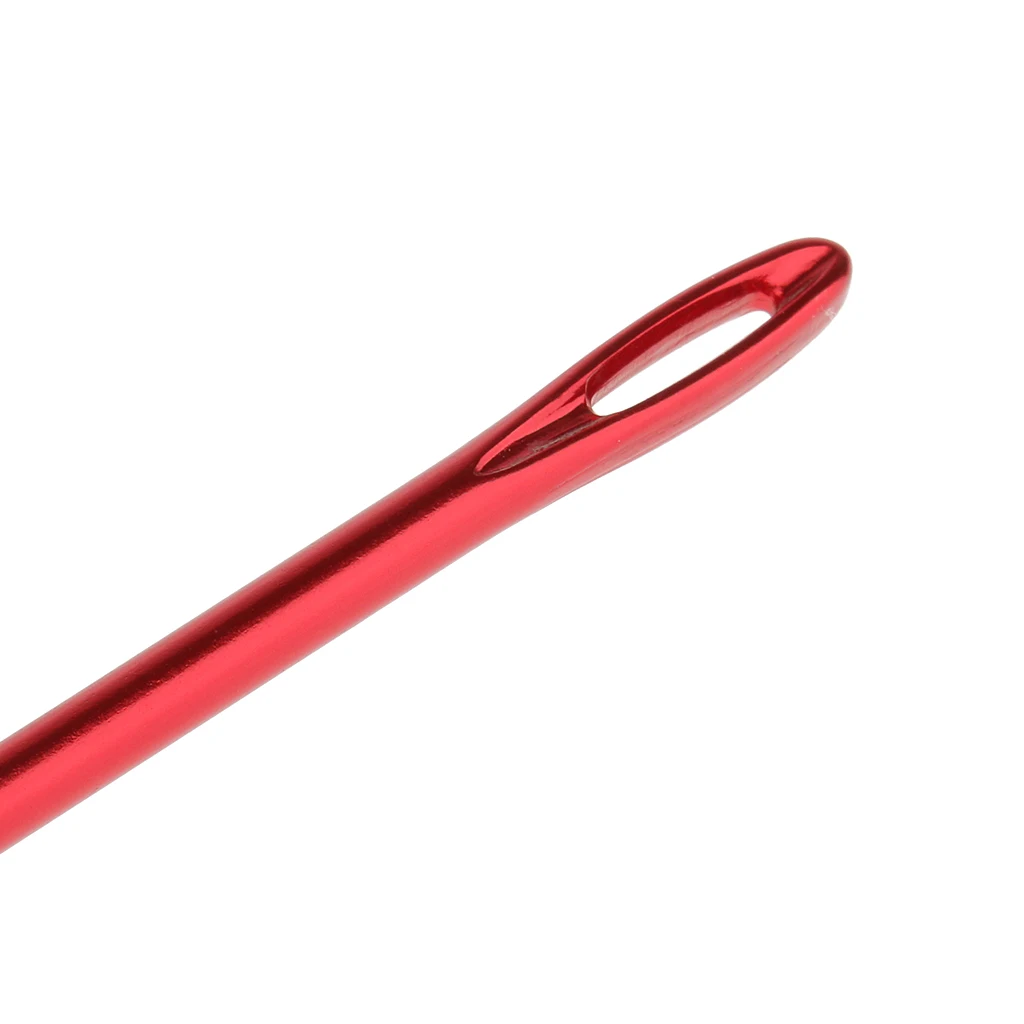 Afghan Aluminium Crochet Hook Knitting Needle Hand Knit Tool With Threading Hole