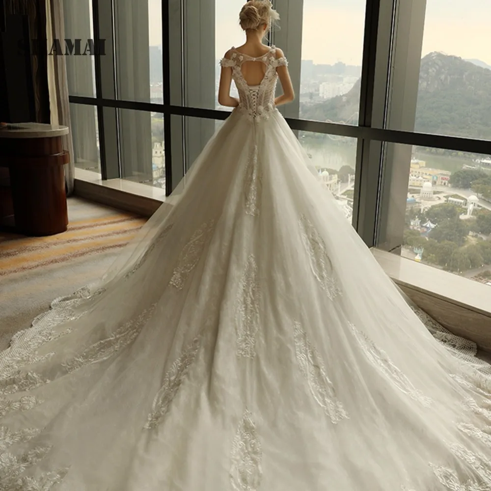 

SHAMAI Vintage Wedding Dresses 2019 New Wedding Gowns Robe De Mariee Sexy Elegant Vestidos De Novia Bride Dress