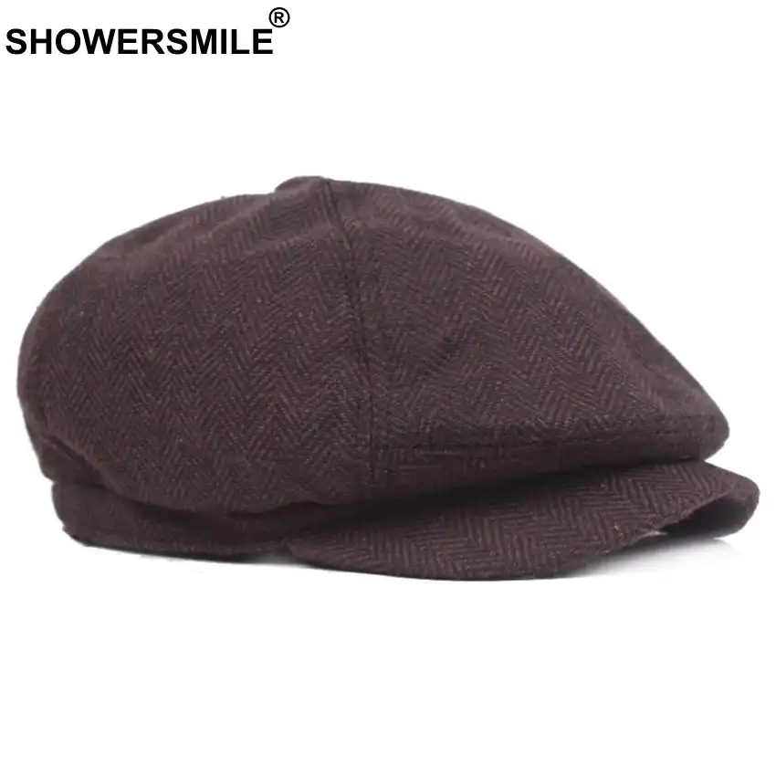 brown cabbie hat