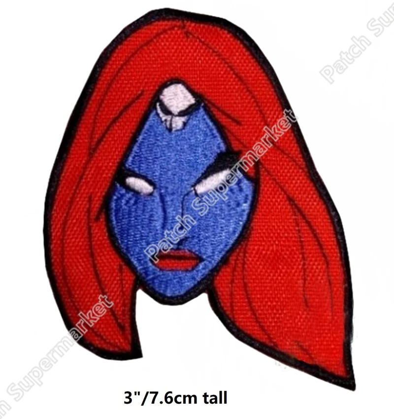 

Mystique Face patches Avengers Infinity War Marvel Comics Movie TV Series Embroidered iron on badge applique for clothing