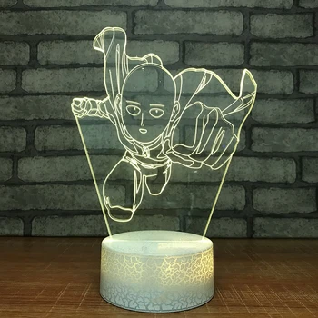 

7 Color Change 3D Led Gifts Baldheaded Superman Shape Decor Night Light Touch Button Super Hero Table Lamp Usb Lighting Fixtures