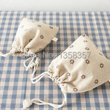 100 шт./лот джута/лен drawstring подарочные пакеты для косметики/трава/наушники упаковка, размеры на заказ, различные цвета
