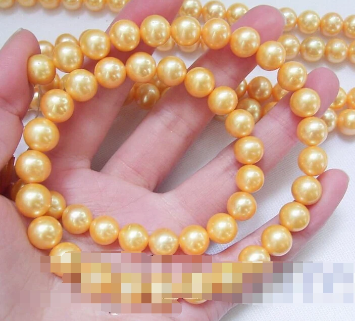

free shippinbg 06968 Golden Round Pearl Beads