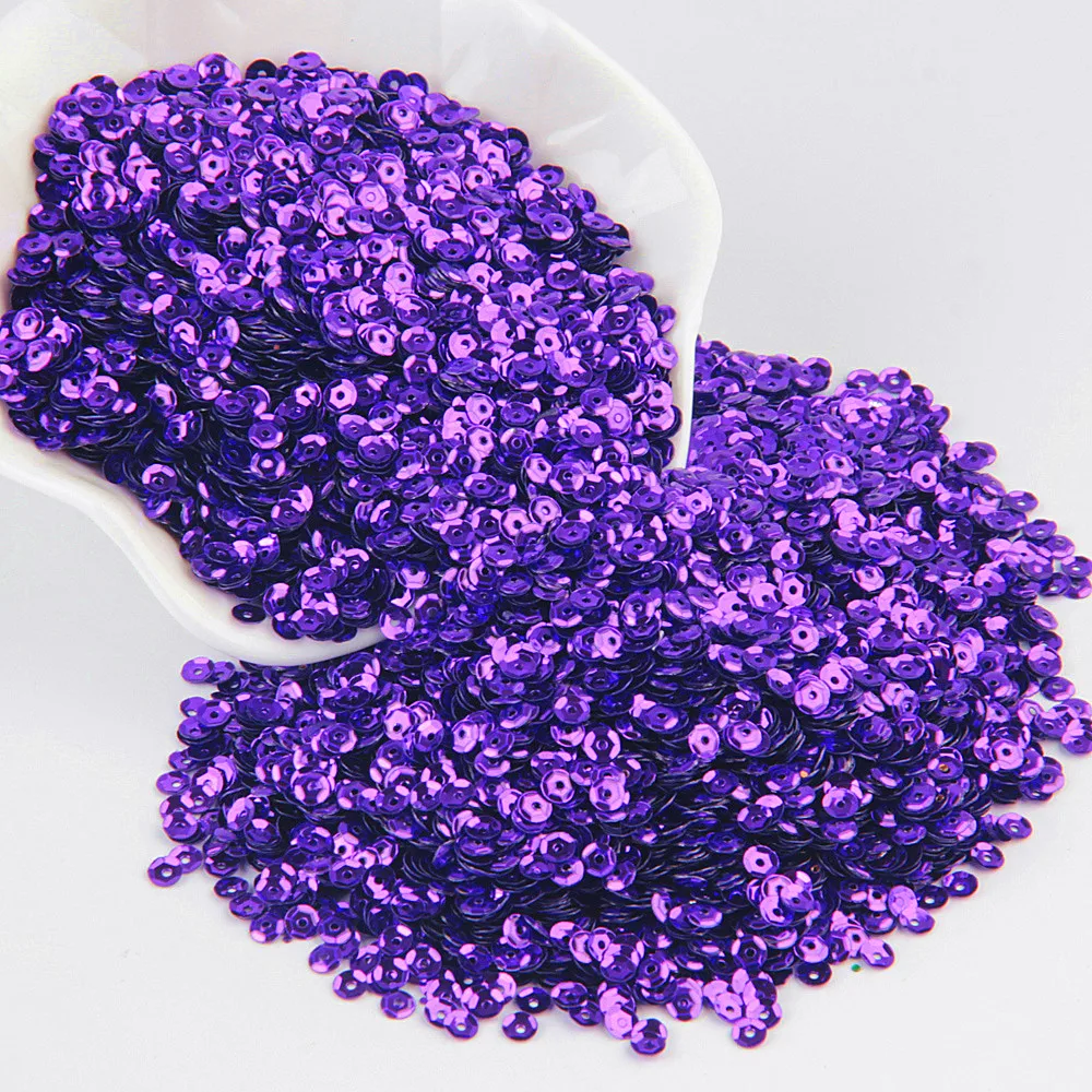 Смешанный размер блестки фиолетовые Блестки 3 мм-25 мм круглые разбросанные блестки набор глиттеров шитье свадебное украшение ручной работы DIY аксессуары - Цвет: 4mm cup purple