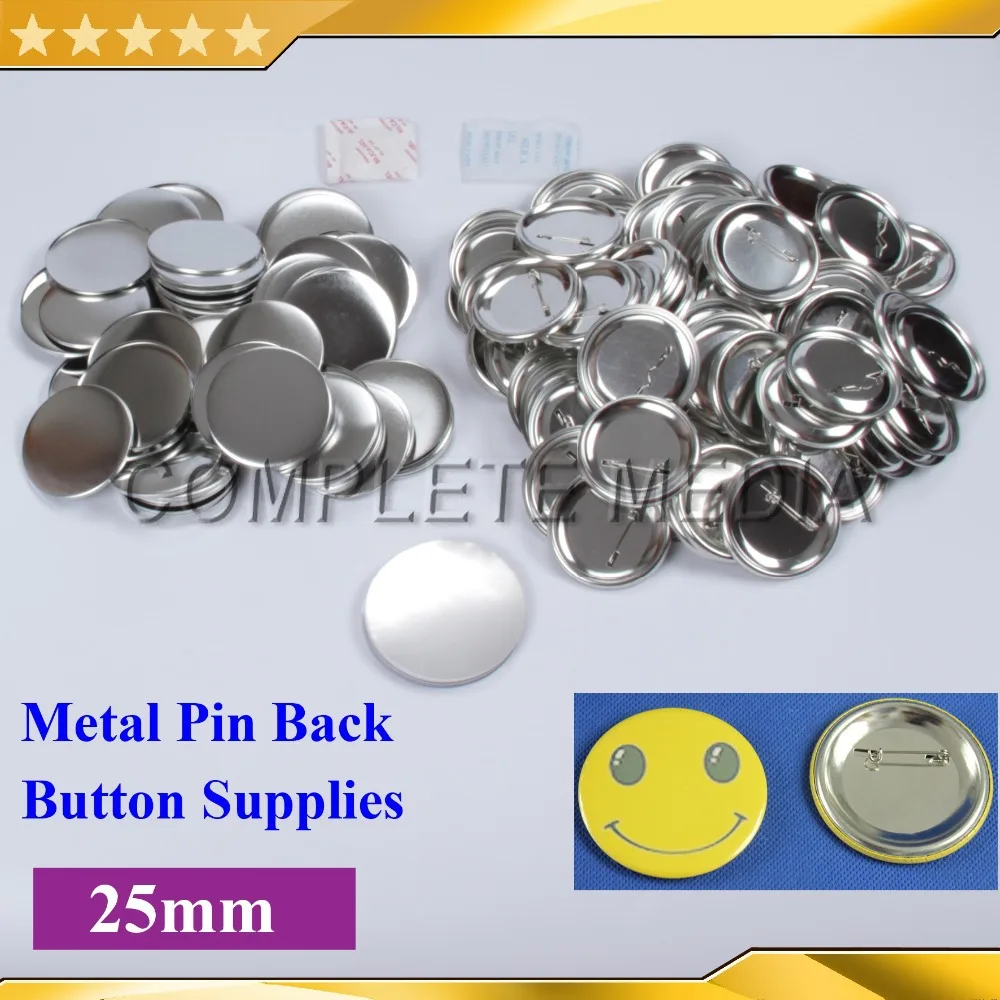 

1" 25mm 1,000 Sets NEW Professional All Steel Badge Button Maker Pin Back Metal Pinback Button Supply Materials