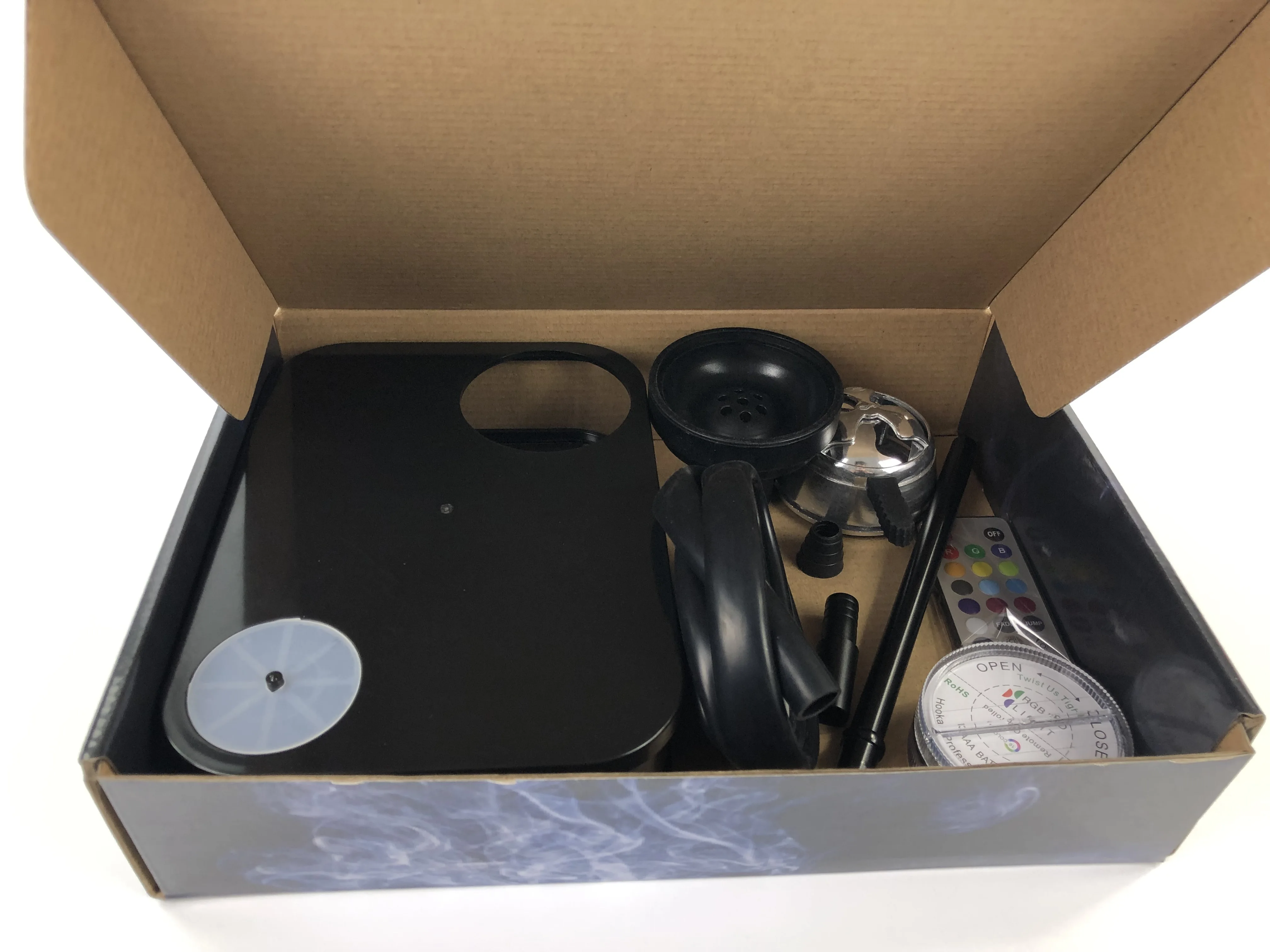 Cena Nowoczesne akrylowe szisza Shisha czarny Narguile Nargile fajka wodna z fabryki światła LED hurtownia Drop Shipping prezent