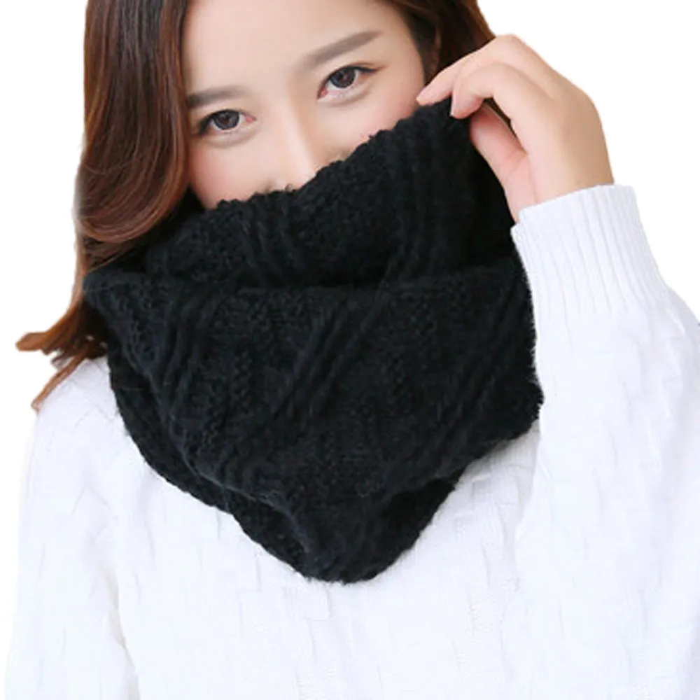 Модный женский теплый вязаный круглый капюшон шарф-хомут многоцелевой шарф вязаный женский нагрудник Se24 40