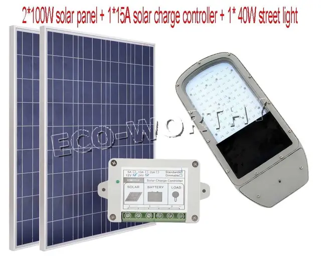 Us 39468 30 Offaliexpresscom Buy 40w Solar Led Street Light System Kit 2 Pcs 100w Pv Solar Panel For Garden Parking From Reliable Panel Solar