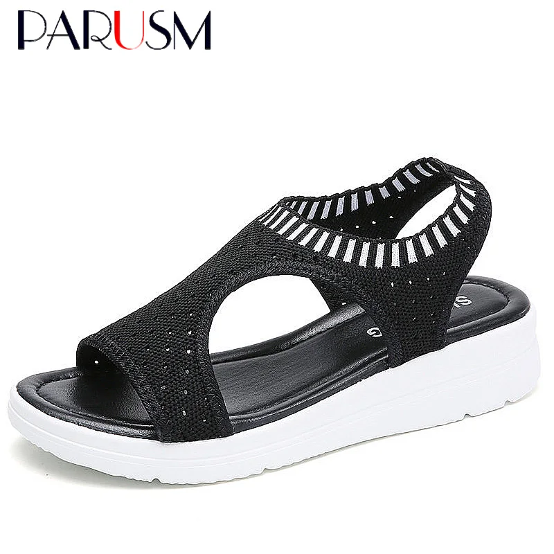 

Women Sandals 2019 New Female Shoes Woman Summer Wedge Comfortable Sandals Ladies Slip-on Flat Sandals Women Sandalias mujer