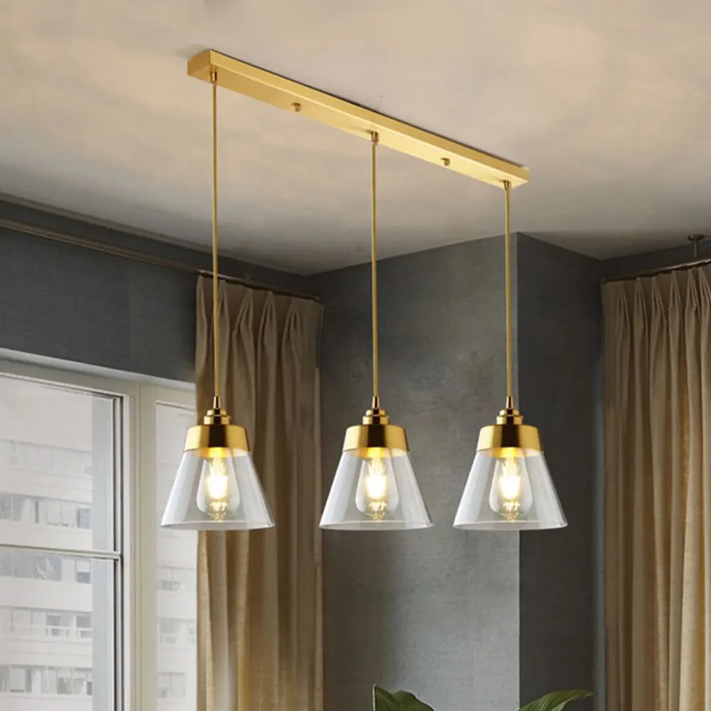 Glass Pendant Light Nordic Pendant Lamp Edison Pendant Light Brass Creative Minimalist E27 Lighting Lampshade For Restaurant