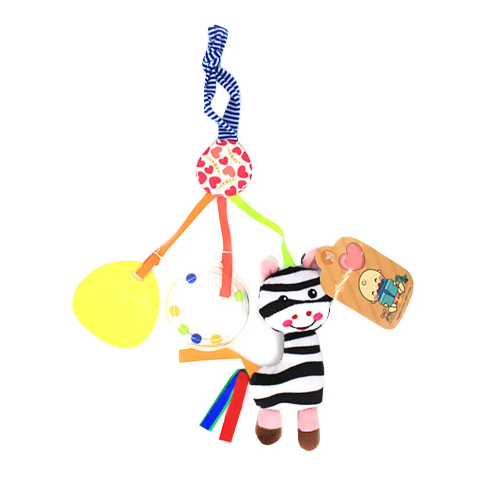Детские игрушки погремушки детские погремушки спиральная кровать коляска животное моделирование с прорезывателем развивающая мягкая игрушка животное висящий колокольчик - Цвет: B