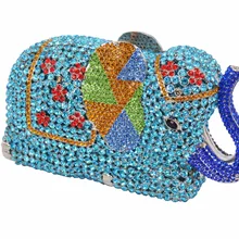 Новейший дизайн животных Мода со стразами Слон alf сумка роскошный со стразами женские вечерние сумочки hardcase вечерние сумки 8600