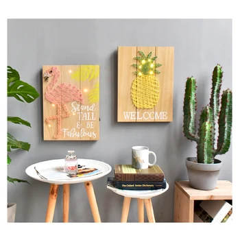 

American Wood Painting Wall Hanging Craft Ornament Decorative Painting Home Decor Accessories Wall Art Children Room Decor Gifts