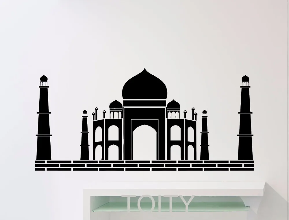 Taj Mahal Wall Sticker Art Agra Famous Landscape Poster Indian Symbol