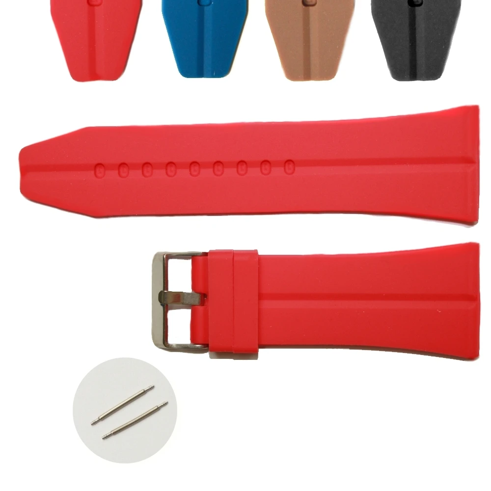 

34mm Free Spring Bar 1 set Lucky Red Color Silicone Jelly Rubber Men Lady Watch Band Straps for Repairment watches WB1045D34JB
