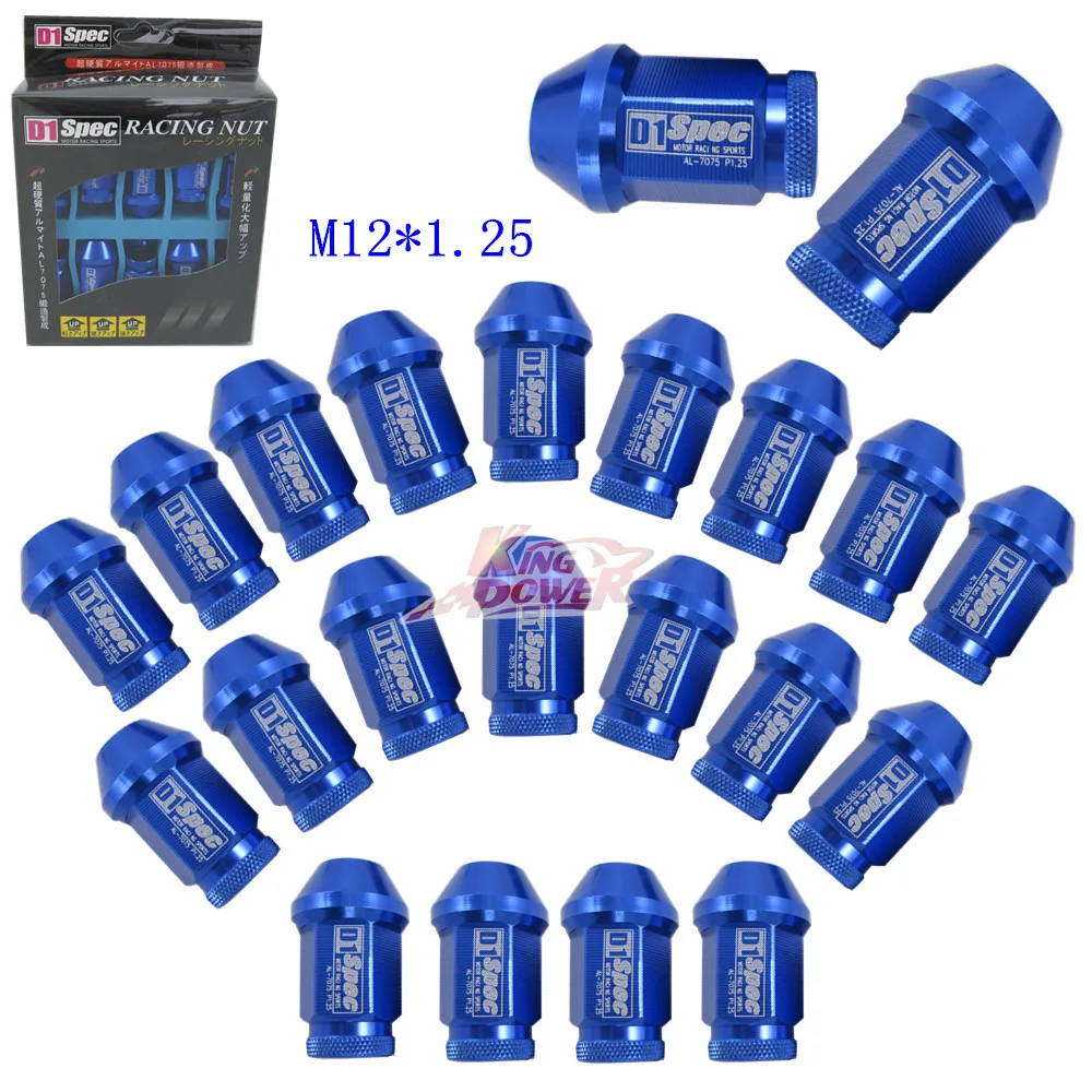 KP 20 PCS/set UNIVERSAL D1 SPEC JDM RACING 40MM WHEEL LUG NUTS M12X1.25