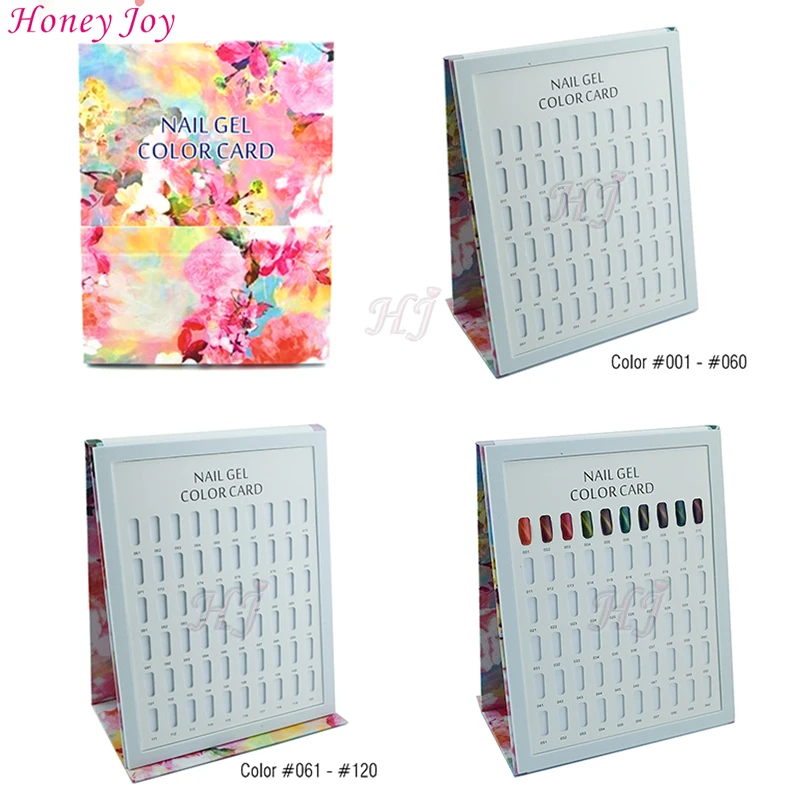 

Latest Up to Date Calendar Design Painting Drawing Front Cover 120 Colors Nail Art Gel Polish Display Card Book Chart with Tips
