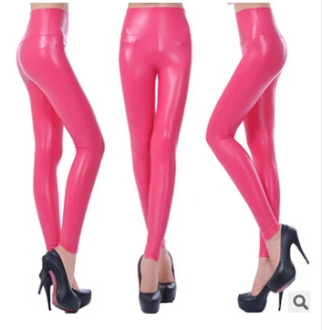 Леггинсы из искусственной кожи; узкие кожаные брюки с высокой талией; леггинсы с эффектом мокрой кожи; эластичные узкие брюки; roupa mujer; леггинсы; BG123 - Цвет: 12