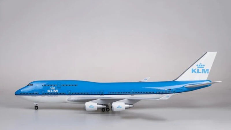 1/157 масштаб 47 см самолет Boeing B747 KLM королевский синий белый голландские авиалинии Модель W светильник колесо литье под давлением пластиковая Смола самолет Collec