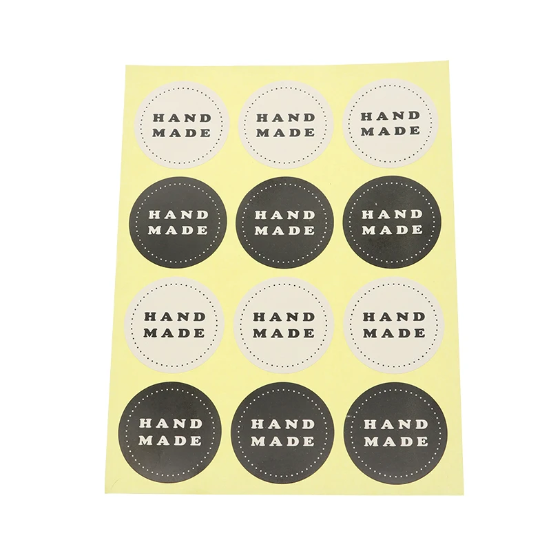 120 шт/10 листов черно-белые круглые ручные уплотнительные наклейки для выпечки упаковочные наклейки Детские канцелярские наклейки