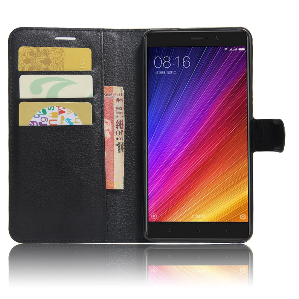 

Litchi Texture Leather Case for Xiaomi Mi5s Plus Flip Cover Case for Xiaomi Mi 5S Plus Wallet Stand Style Magnetic Phone Case