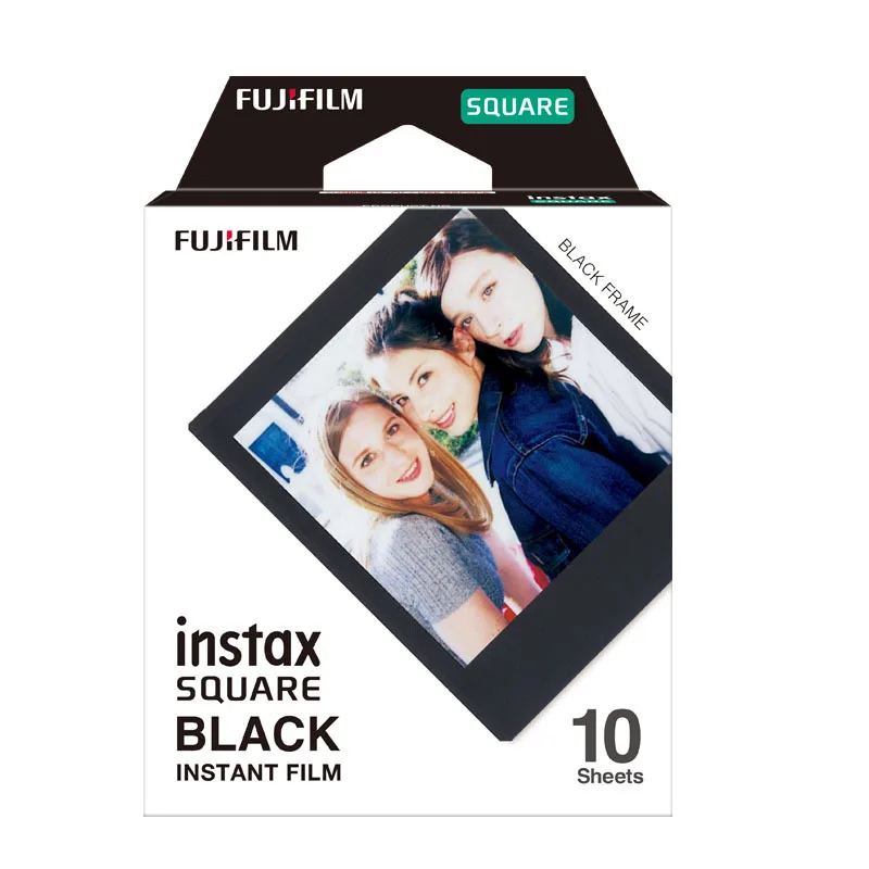 Фотобумага Fujifilm Instax с квадратным белым краем и черными пленками(10-100 шт.) для мгновенной печати Instax SQ10 SQ6 SP-3 - Цвет: Black Film 10 Sheets