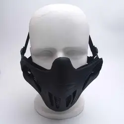 Открытый Тактический Защитный маска на пол-лица металлический стальная защитная сетка Охота Тактический Защитный воздушные маски