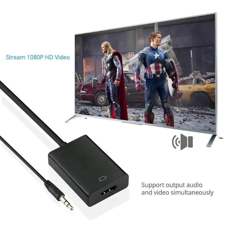  1 Pz VGA a HDMI 1080 P Converter HD Audio Cavi AV HDTV Cavo Audio Adattatore HDMI Digitale di Alta 