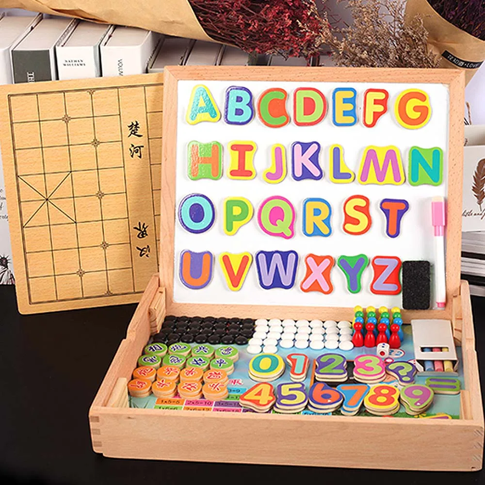 

Creative Magnetic Puzzle Double Easel Kid Wooden Toy Drawing Writing Board Sketchpad Gift Children Intelligence Education Toy