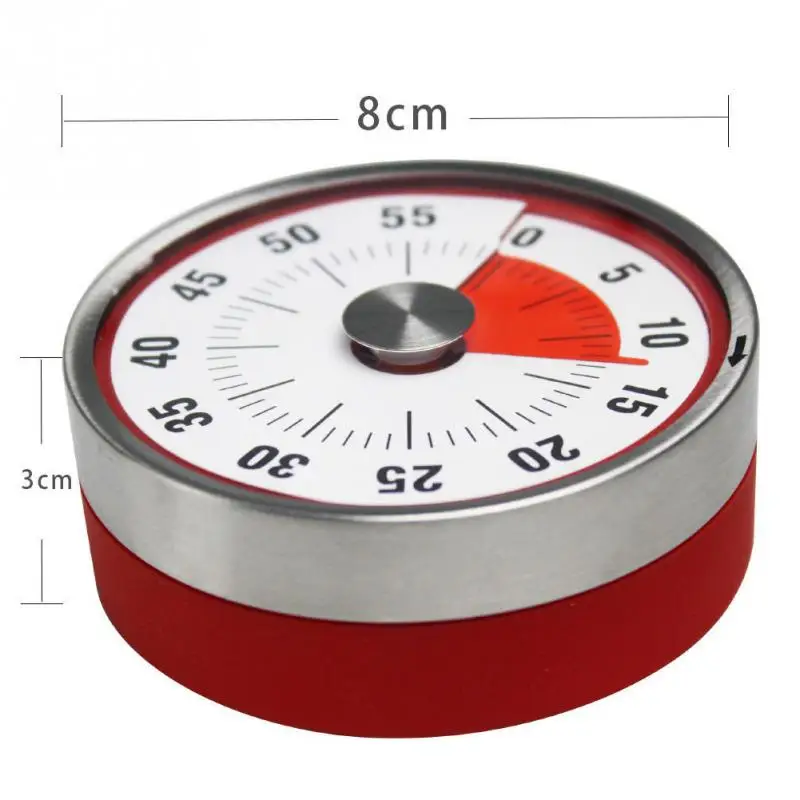 

Portable Magnetic Manual Alarm Stainless Steel Eco-friendly Visual Kitchen Baking Countdown
