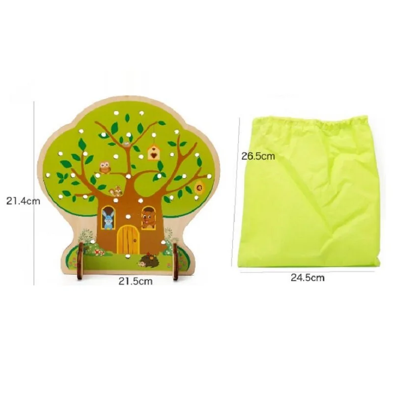 Материалы montessori Обучающие мультфильм плодовых деревьев, фруктовые бусины Обучающие деревянные игрушки для детей на день рождения, подарок для детей